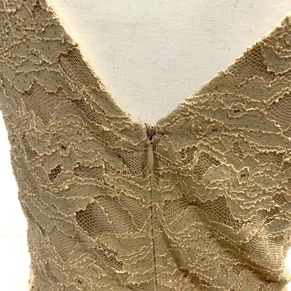 Vintage Glamorous Lace Sparkle Golden Maxi Dress Size 6 Retro 70’s Old Hollywood - Picture 13 of 16